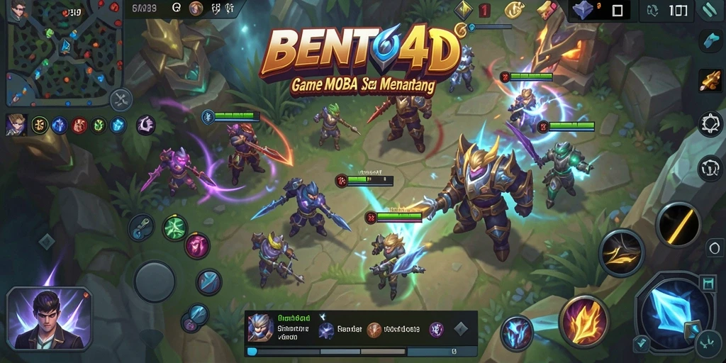 Tampilan gameplay MOBA yang menarik dan menegangkan.