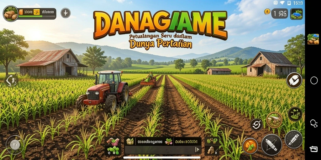 Tampilan menarik gameplay <strong>DANAGAME</strong> dengan berbagai aktivitas pertanian.