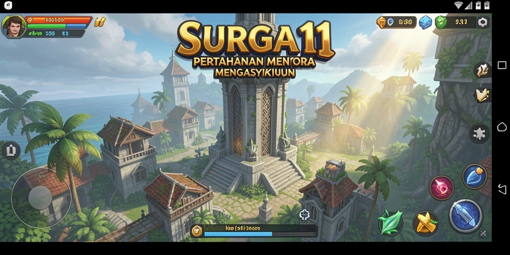Tampilan gameplay SURGA11 yang menarik dalam aksi Tower Defense.